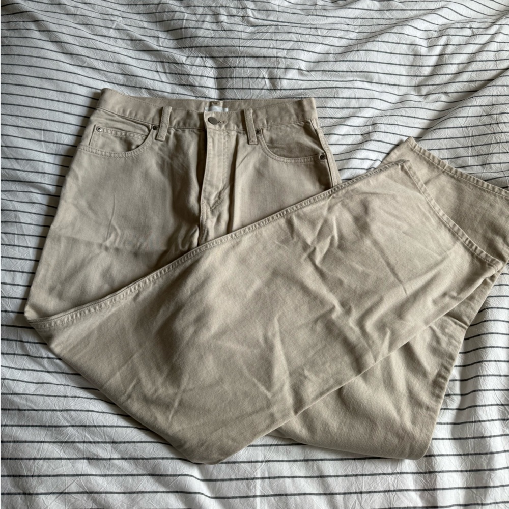 Uniqlo Tan  straight leg denim jeans
